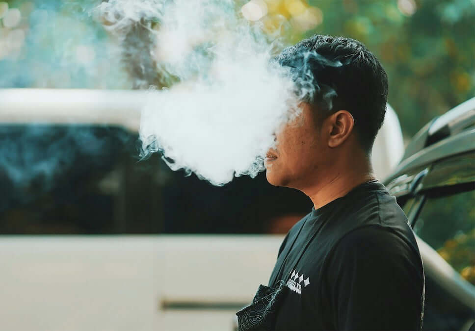 Man vaping