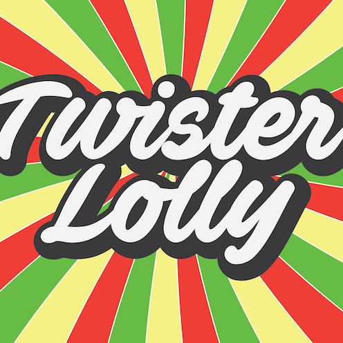 Colourful image with Twister Lolly logo