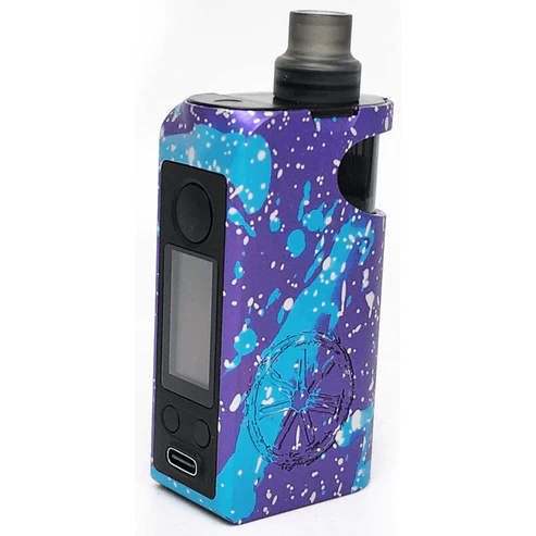 Vibrant purple Asmodus Minikin Pod System with customizable design and 50W output for enhanced vaping experience.